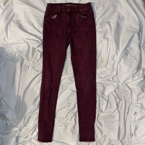 American Eagle Maroon Jeggings